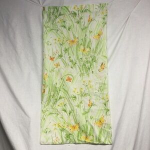 Bibb 1 Pillowcase Floral and Butterflies Yellow Orange Green Vintage